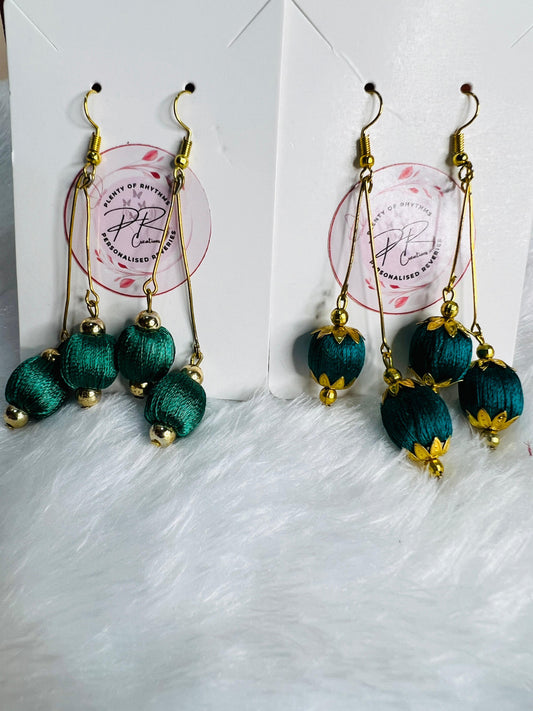 Silk thread Jhumkas(Western)