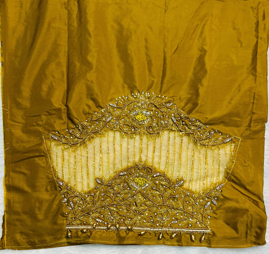 Royal gold Maggam Work Blouse Piece