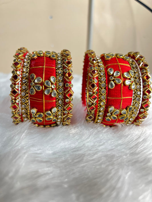 Elegant silk thread bangles set