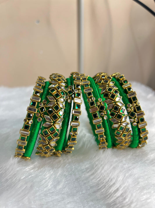 Elegant silk thread bangles set