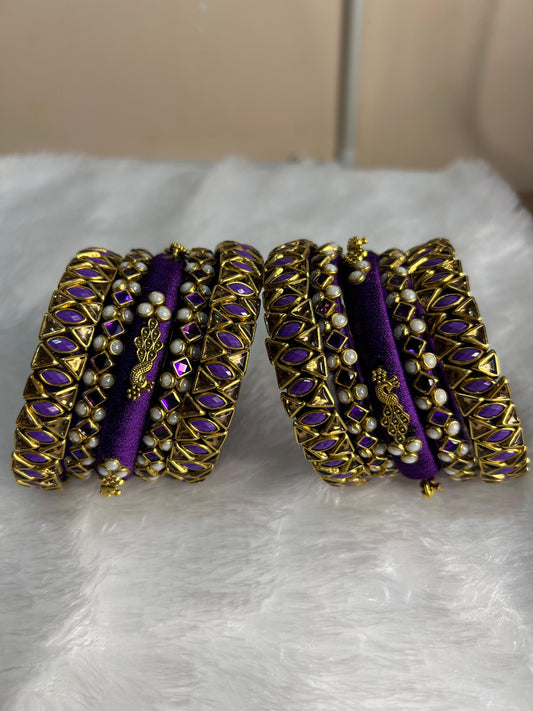 Elegant silk thread bangles set