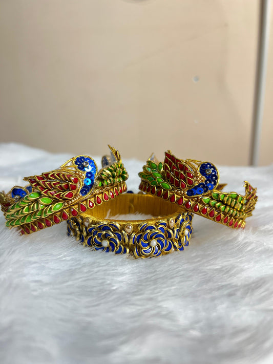 3D silk Bangles set(Peacock model)