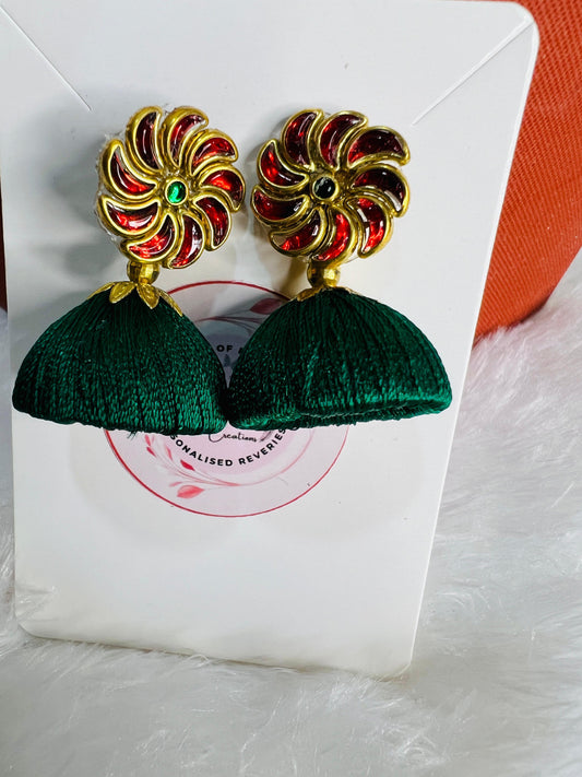 Silk thread Jhumkas